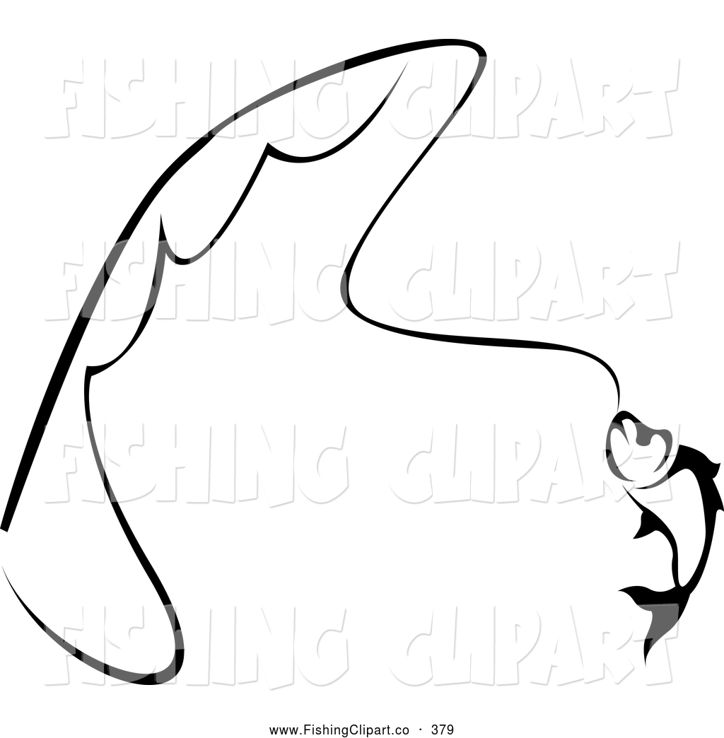 Clip Art Of A Caught Trout On A Fishing Line By Seamartini Graphics