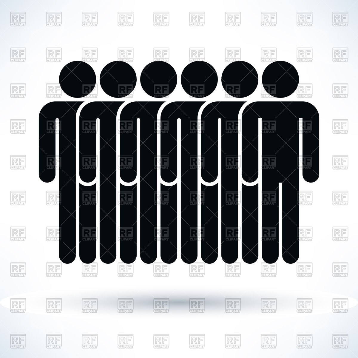 Clipart Catalog People Row Of People Team Simple Pictogram Download    
