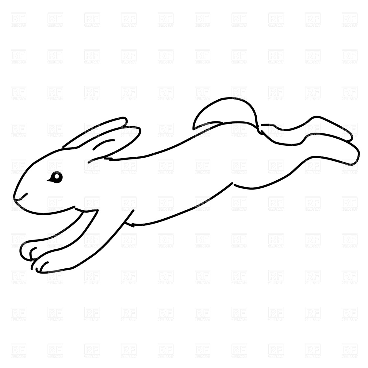 Clipart Catalog   Silhouettes Outlines   Bunny In Jump Download