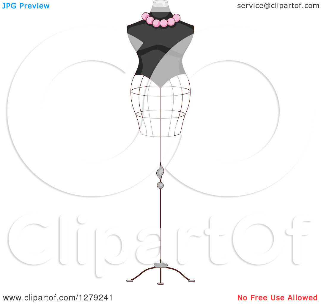 Clipart Of A French Fashion Themed Mannequin   Royalty Free Vector