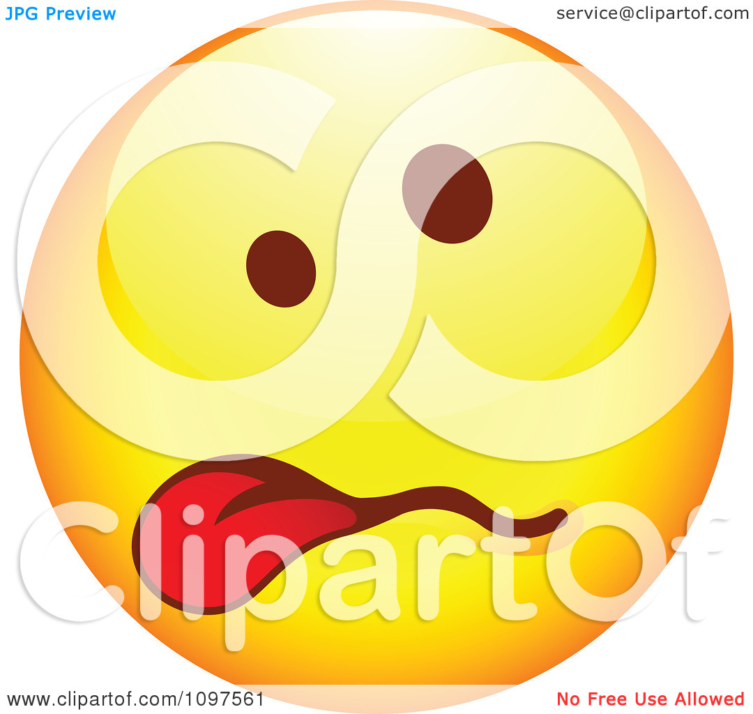 Clipart Sick Yellow Cartoon Smiley Emoticon Face Hanging Its Tongue