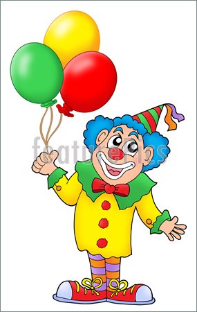 Clown With Balloons Illustration  Royalty Free Illustration At