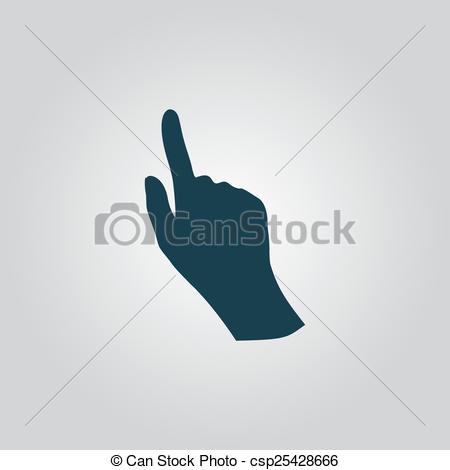 Cursor Hand  Flat Web Icon Sign Or Button Isolated On Grey Background