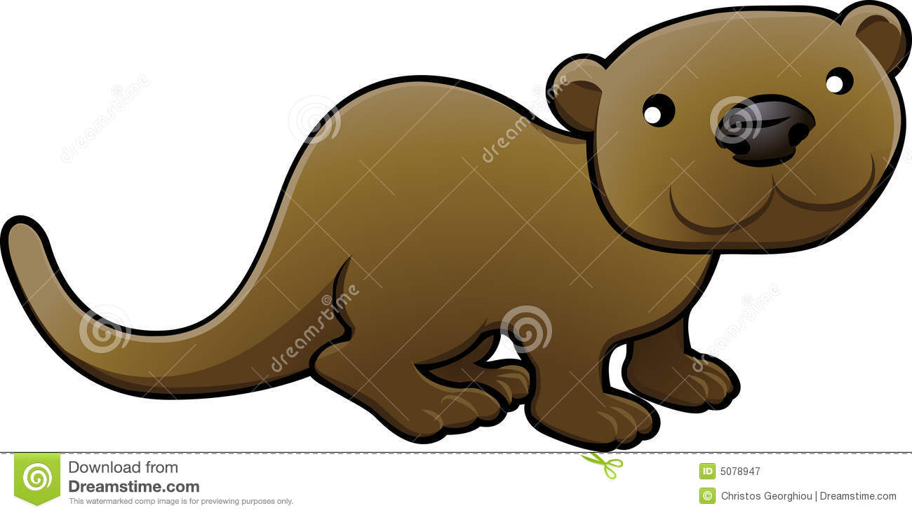Cute Otter Drawing  Otter Clipart Black And White  Cute Otter