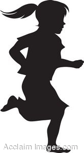 Description  Clip Art Of A Girl Running Silhouette  Clipart    