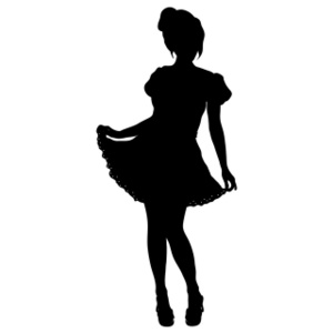 Flirting Girl Clipart Image  Flirting Girl Lifting Skirt In Silhouette
