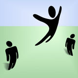 Flying Person Jumps Leaps In Celebration Royalty Free Stock Photos