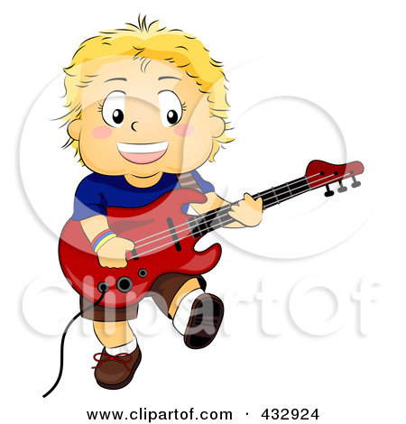 Free  Rf  Clipart Illustration Of A Dirty Blond Woman Playing A Guitar