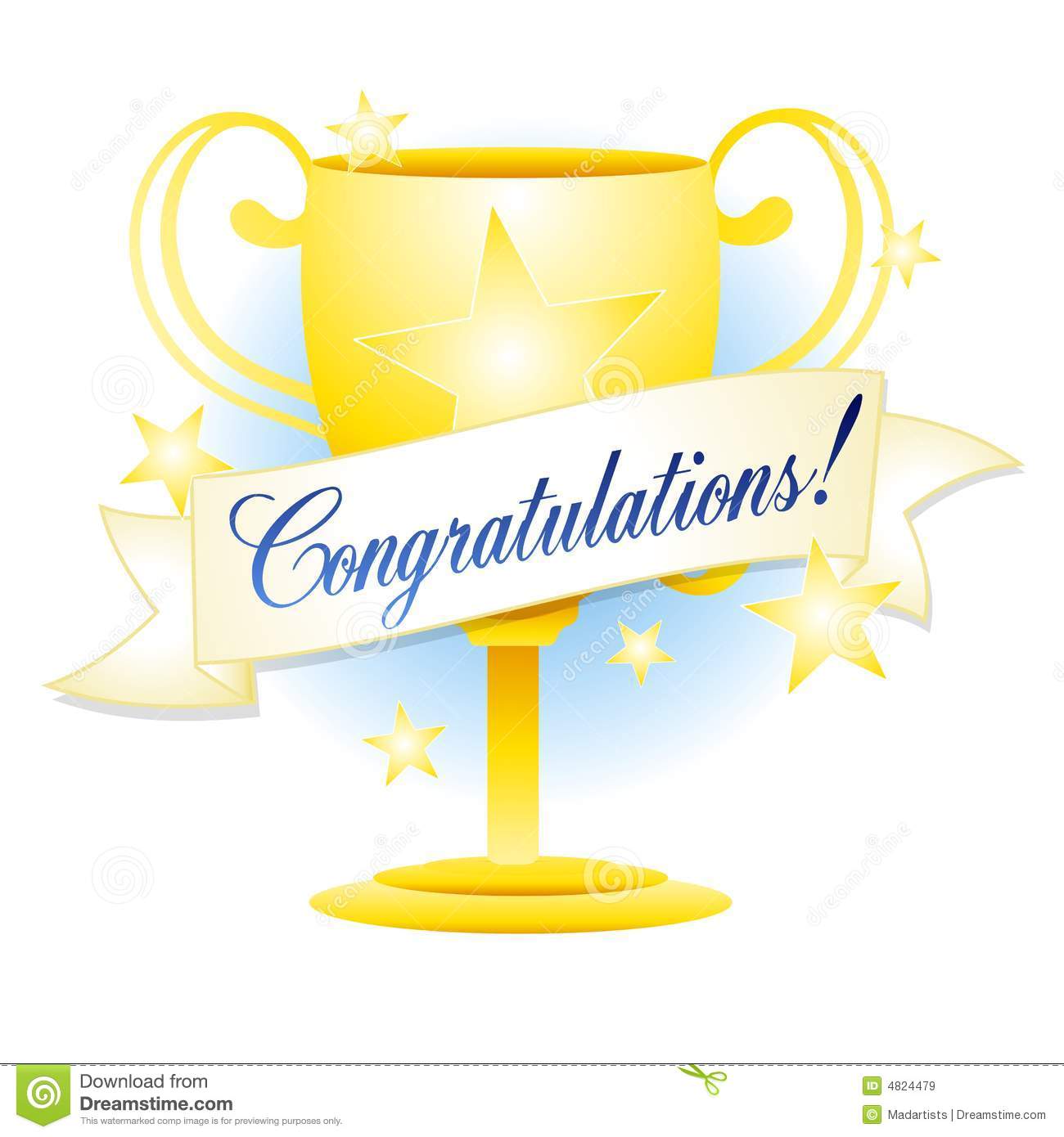 Gold Trophy Congratulations Royalty Free Stock Images   Image  4824479