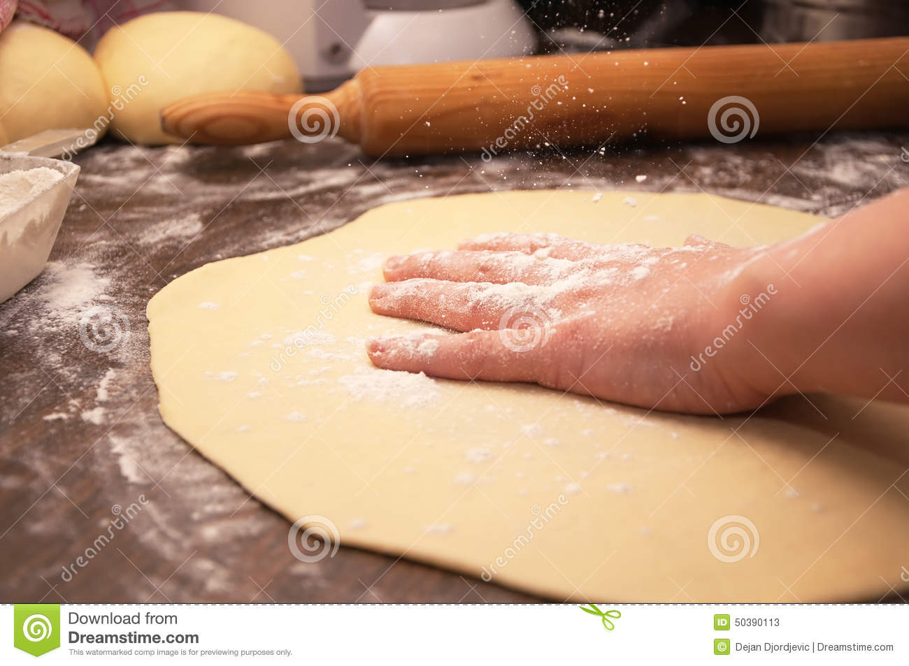Kneading Dough Stock Photo   Image  50390113