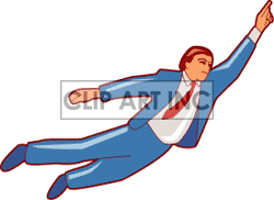    Man Flying In A Suit And Tie Clipart Image Picture Art   159959