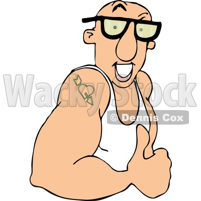 Man With Tattoo Giving Thumbs Up Clipart Picture   Djart  6099