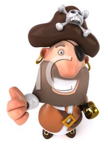 Of A Pirate Gesturing A Thumbs Up   Royalty Free Clipart Picture