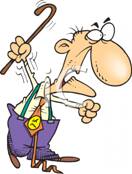 Old Man With Cane Cartoon
