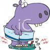 Standing On A Broken Bathroom Scale   Royalty Free Clipart Picture
