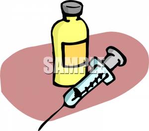 Syringe Next To A Bottle Of Medicine Image Clipart