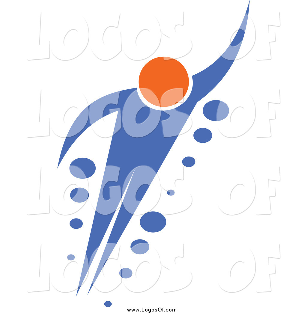 Vector Clipart Of A Blue And Orange Person Flying By Seamartini    