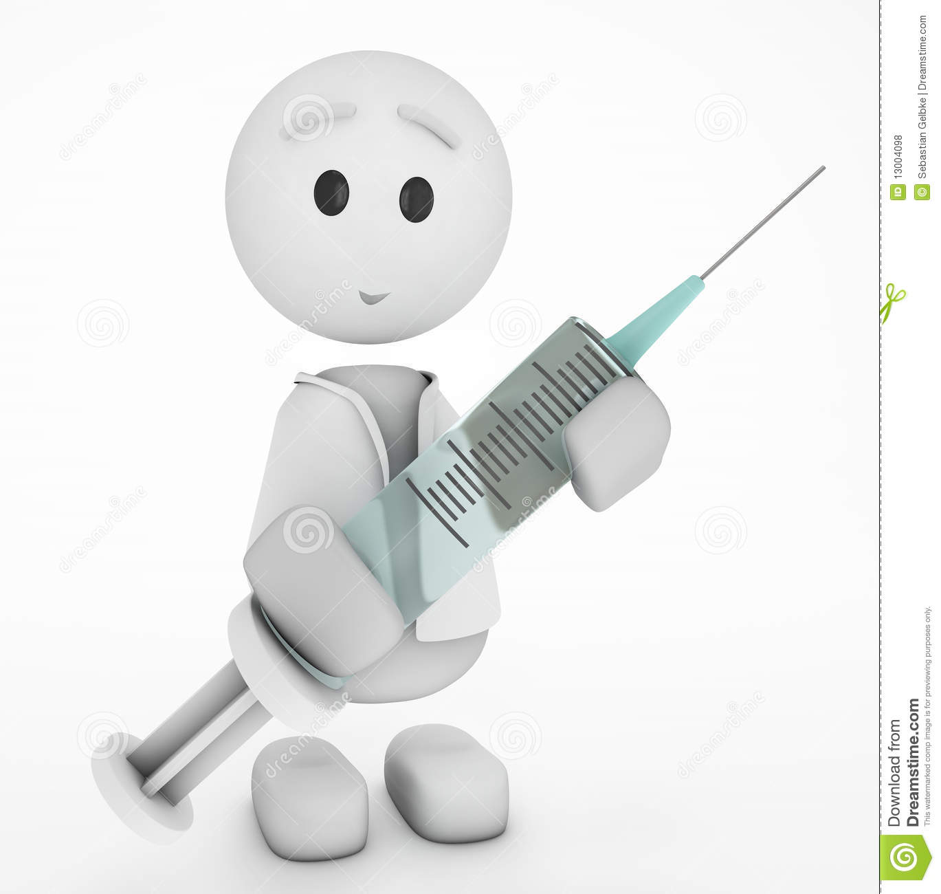 Won T Hurt I Promisea Cute 3d Doctor With A Syringe  3d Isolated    