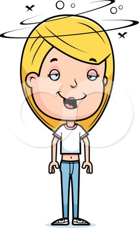 1096708 Clipart Drunk Blond Adolescent Teenage Girl Royalty Free