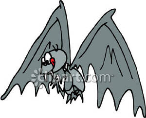 Bat With Fangs Royalty Free Clipart Picture