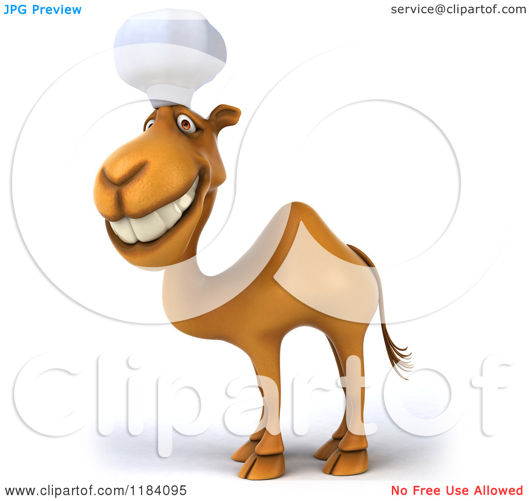 Clipart Of A 3d Smiling Camel Chef   Royalty Free Cgi Illustration By