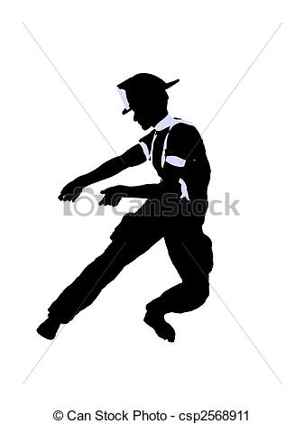 Clipart Of Male Firefighter Illustration Silhouette   Male Firefighter