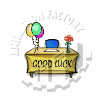     Com Good Luck Banner Across Desk Animated Clipart  4949705