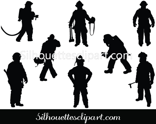 Firefighter Silhouette Vectorcategory  People Vector Graphics