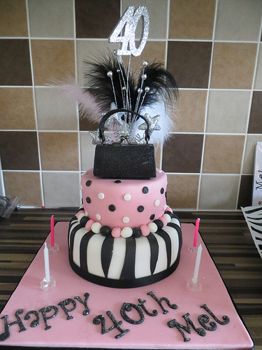 Girly 40th Birthday 2 Tier Handbag Cake   Flickr   Photo Sharing