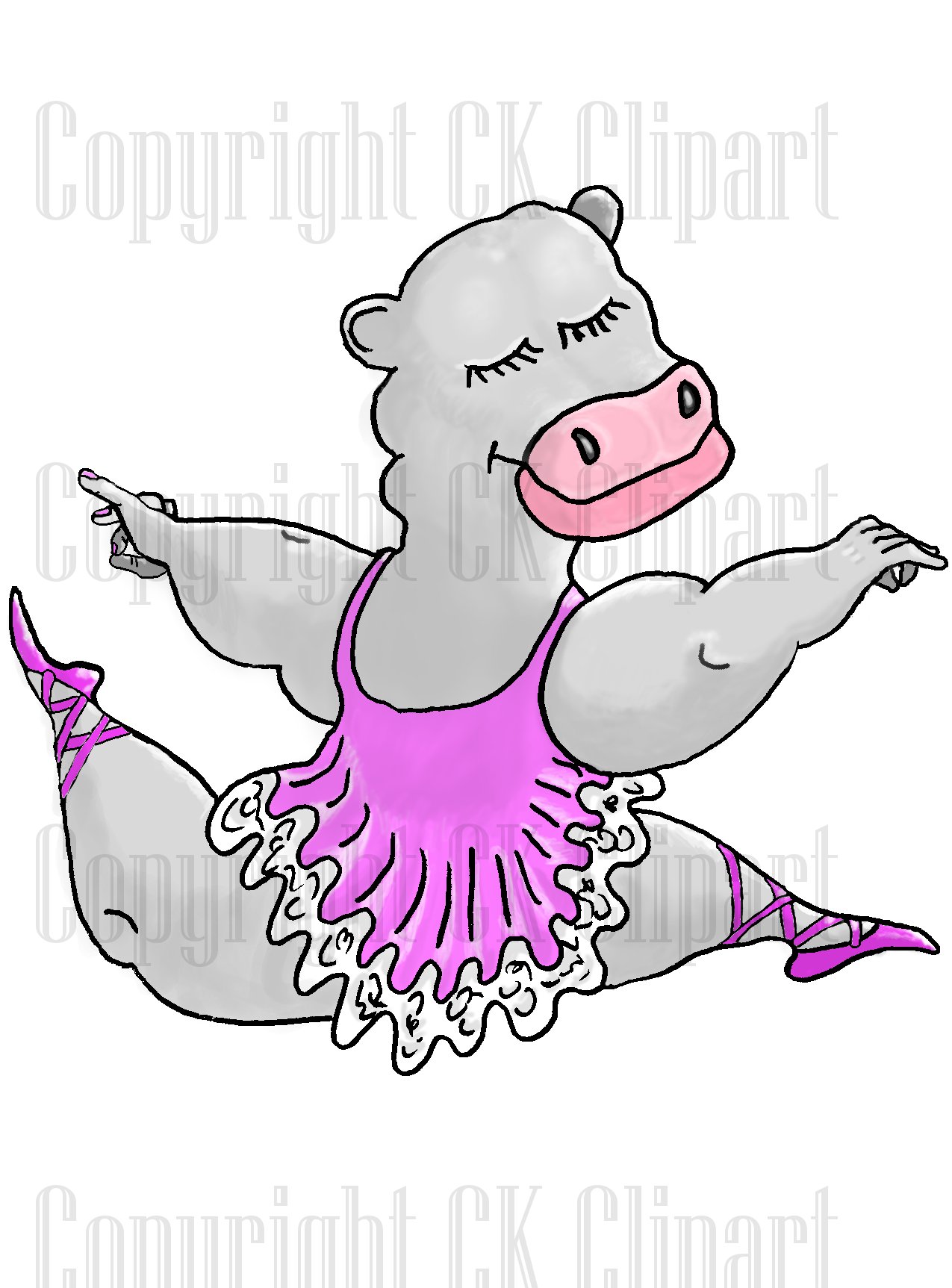 Hippo Ballerina Leaping