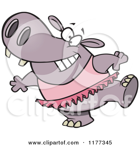 Hippo In A Pink Tutu   Royalty Free Vector Clipart By Ron Leishman