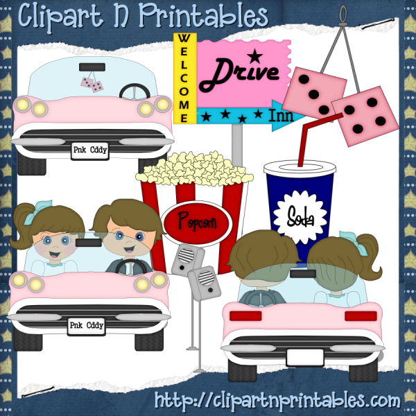 Home    Reseller Clipart    Fifties Clipart    50 S Drive In Brown