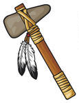 Mascot Graphic With Tomahawks And Feathers Native American Tomahawk