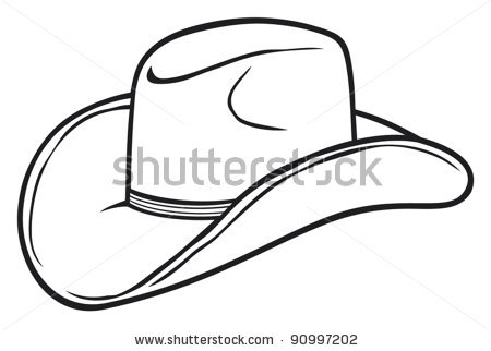 Picture Of An Outline Of A Cowboy Hat In A Vector Clip Art