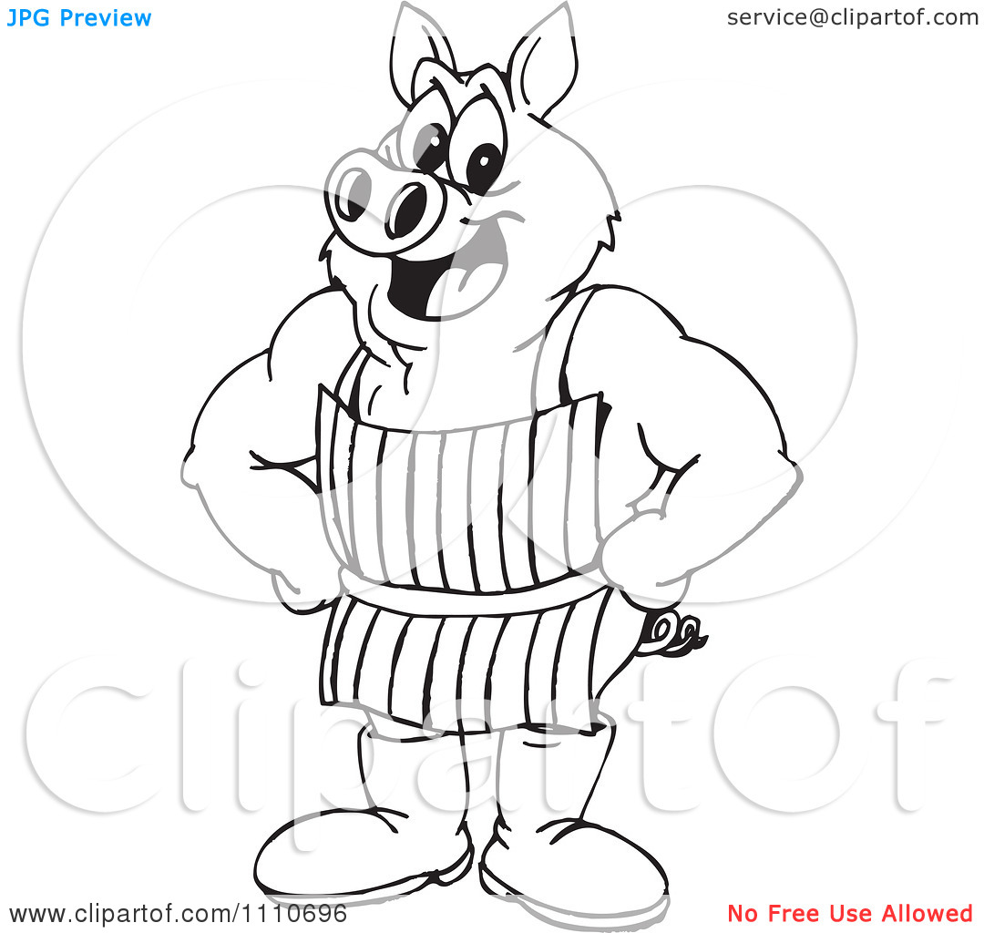 Pig Butcher Drawing Butcher Pig   Royalty Free