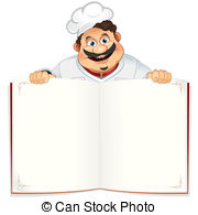 Recipe Book   Funny Chef With Blank Cookbook Menu Or