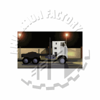 Semi Truck Driving On Road Animated Clipart
