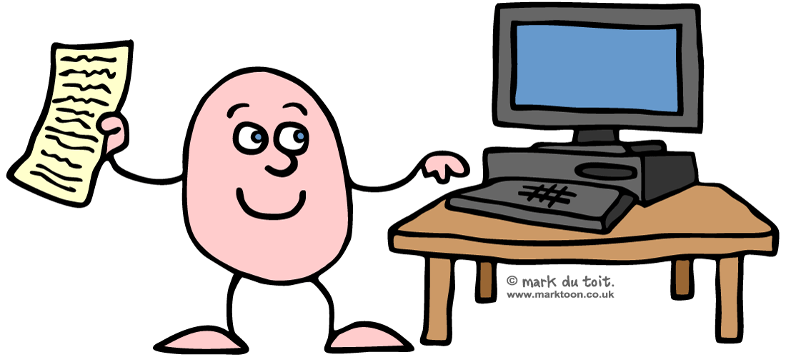 Stickman Mr Egg Working On A Pc Clipart Gif