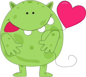 Valentine S Day Love Monster   Cute Green Little Valentine S Day Love