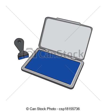 Vectors Of Ink Pad With Rubber Stamp Vector   Image Of Ink Pad With