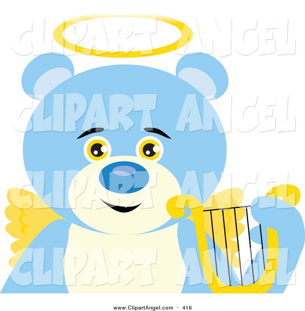 Angelic Teddy Bear With Golden Wings And A Halo Angelic Panda Bear