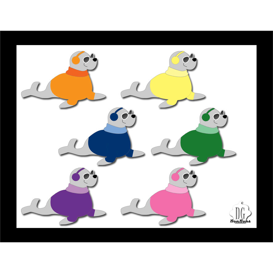 Baby Seal Clip Art Digital Clipart In Six Colors  By Digibonbons
