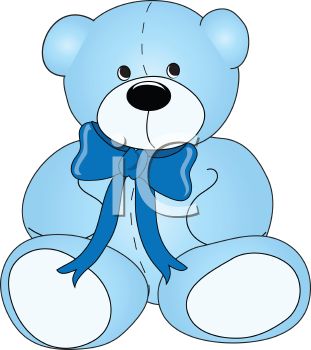 Blue Plush Stuffed Teddy Bear   Royalty Free Clip Art Image