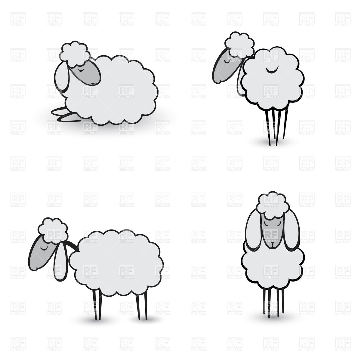 Cartoon Gray Sheep Or Lamb Download Royalty Free Vector Clipart  Eps