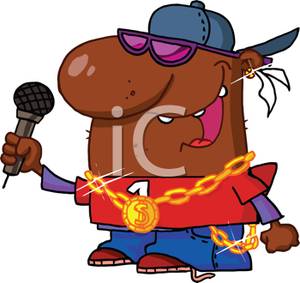 Cartoon Of A Rapper Entertaining   Royalty Free Clipart Picture