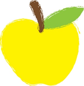 Clip Art Illustration Of A Yellow Apple Clipart Illustration By Rosie