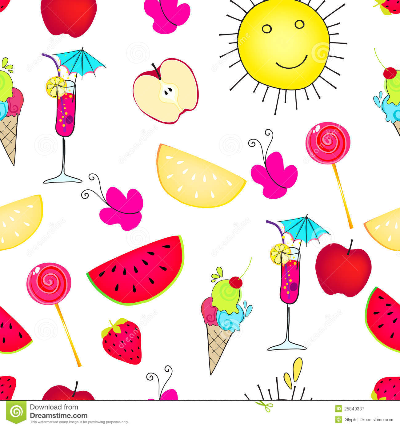 Cute Seamless Summer Background Royalty Free Stock Photography   Image    