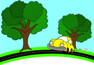 Drive In The Country Clipart Image   Clip Art Illustration Of A Yellow