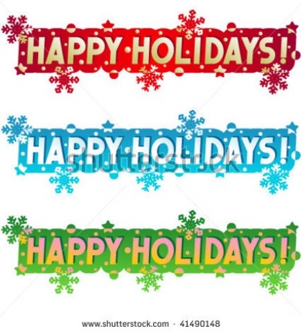 Happy Holidays Clip Art Banner Stock