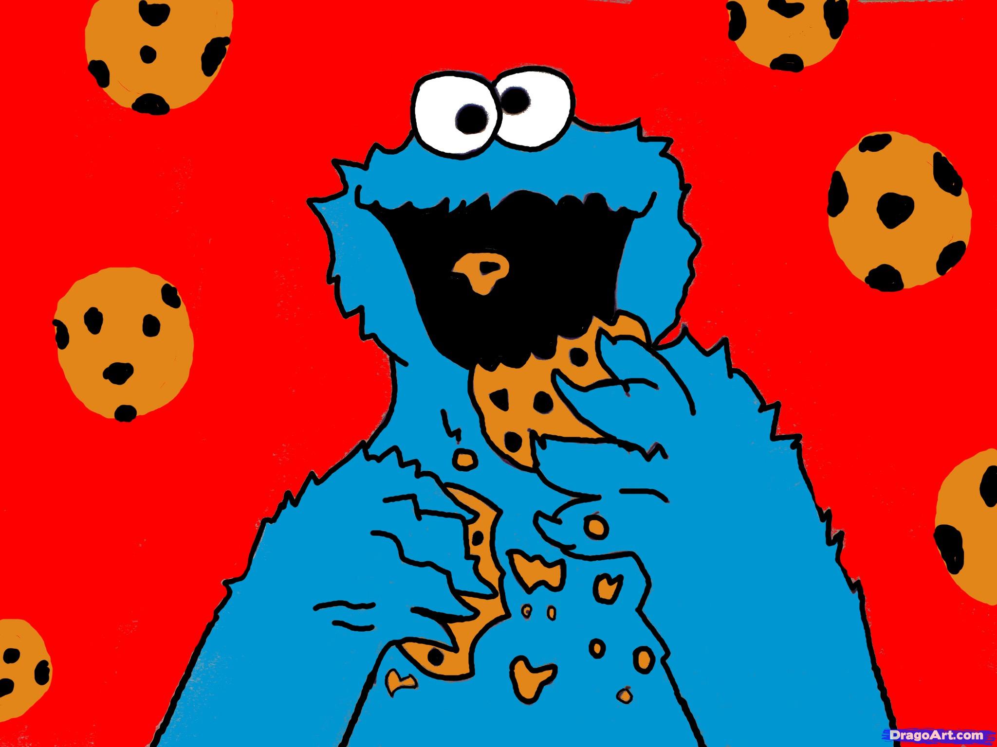 How To Draw Cookie Monster Step By Step Pbs Characters Cartoons    